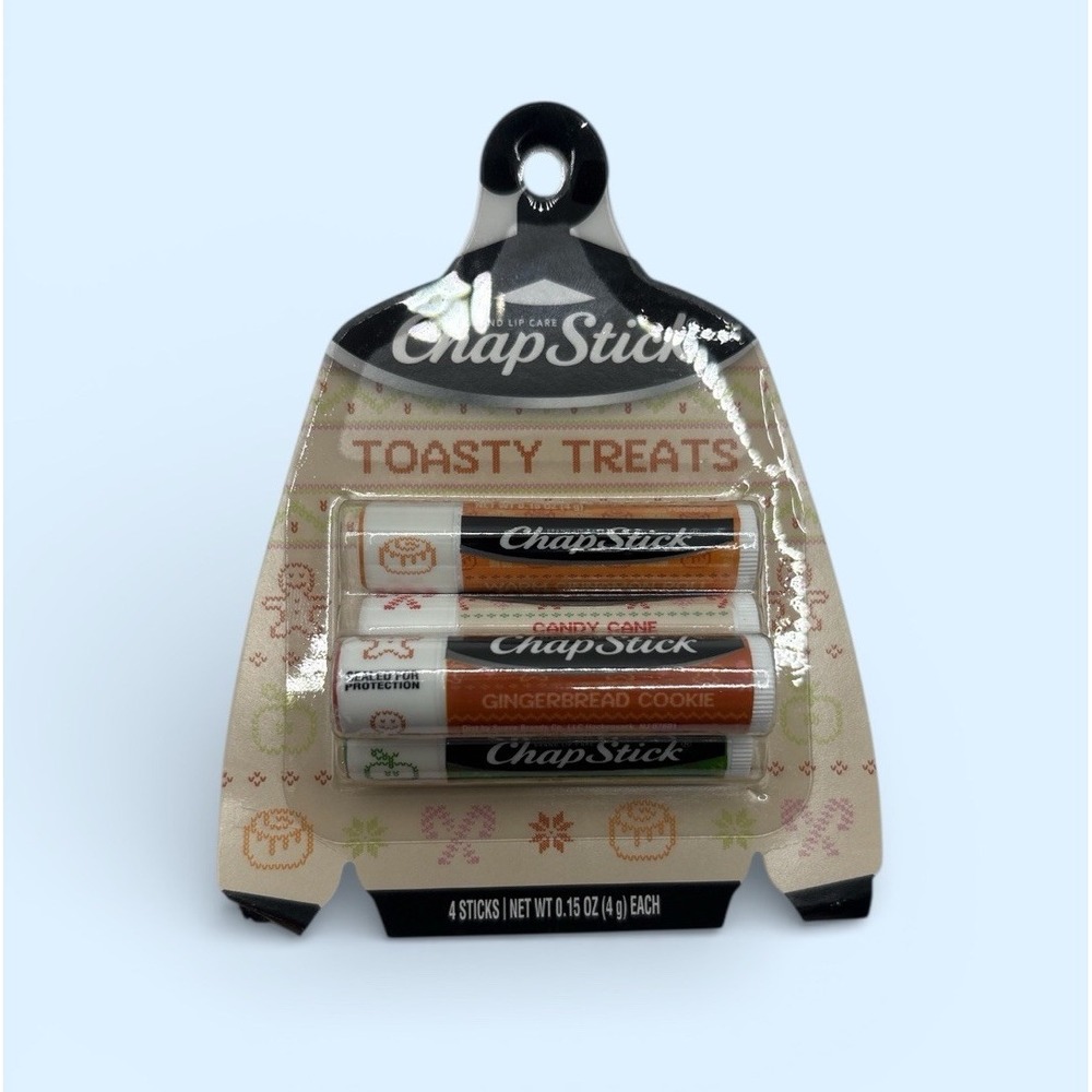 ChapStick Winter Holiday Collection Flavored Lip Balm Toasty Treats 4pk
